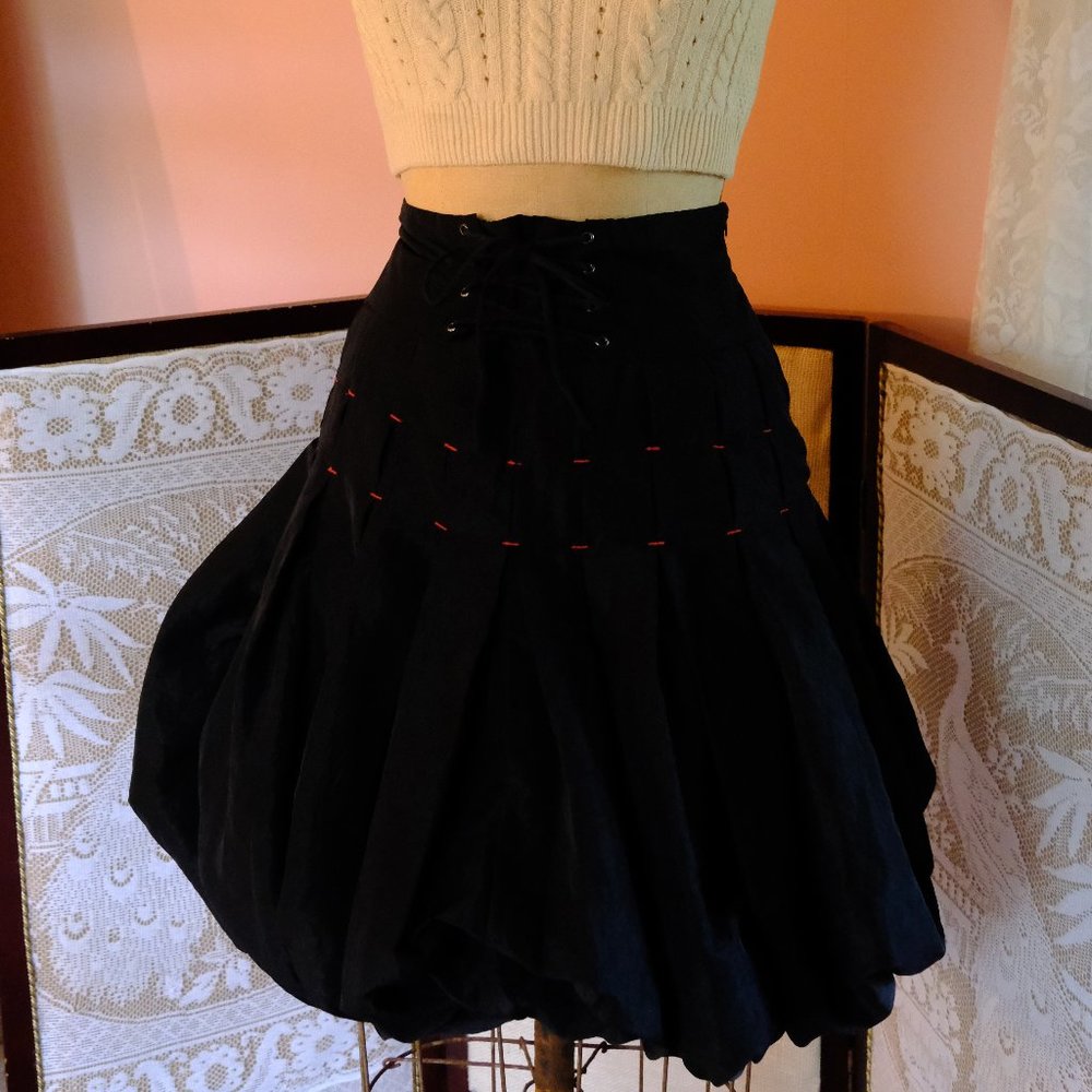 Cute Goth Puffy Skirt with Corset Tie